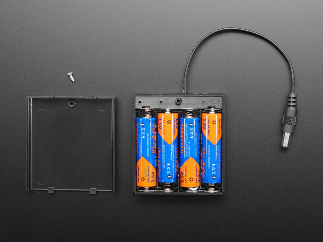 4 x AA Battery Holder with 2.1mm Plug and On/Off Switch