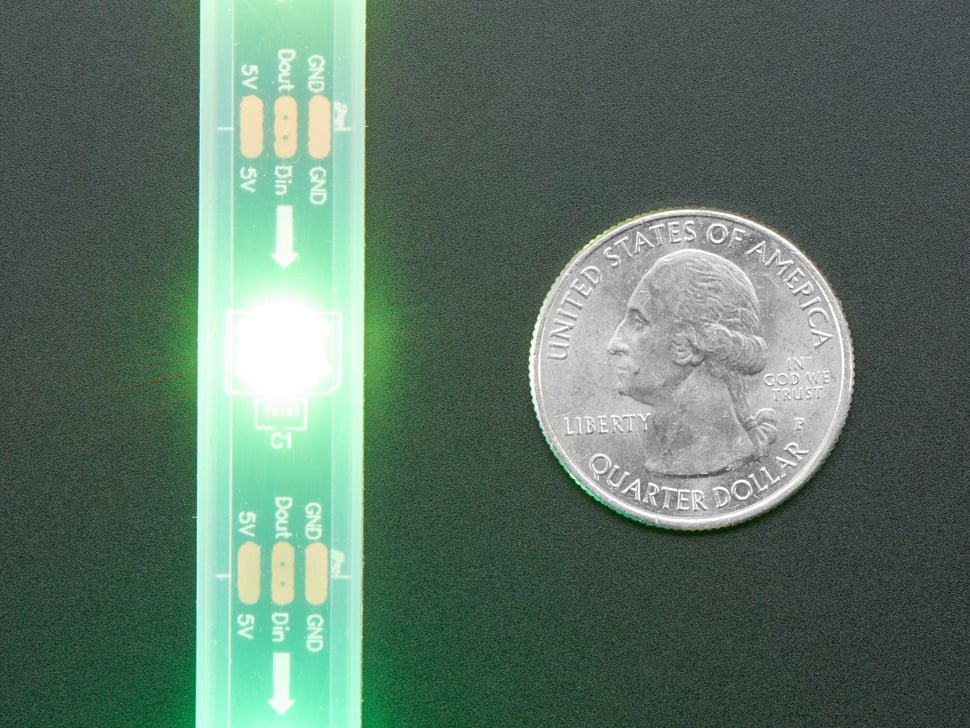 Adafruit NeoPixel LED Strip w/ Alligator Clips - 30 LEDs/meter