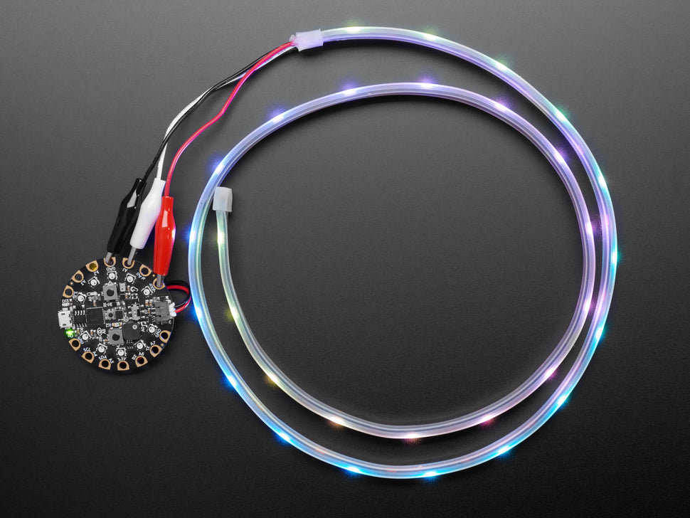 Adafruit NeoPixel LED Strip w/ Alligator Clips - 30 LEDs/meter