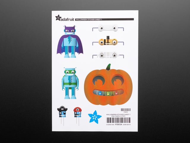 Adafruit #ElectronicHalloween Halloween Sticker Sheet Set 1