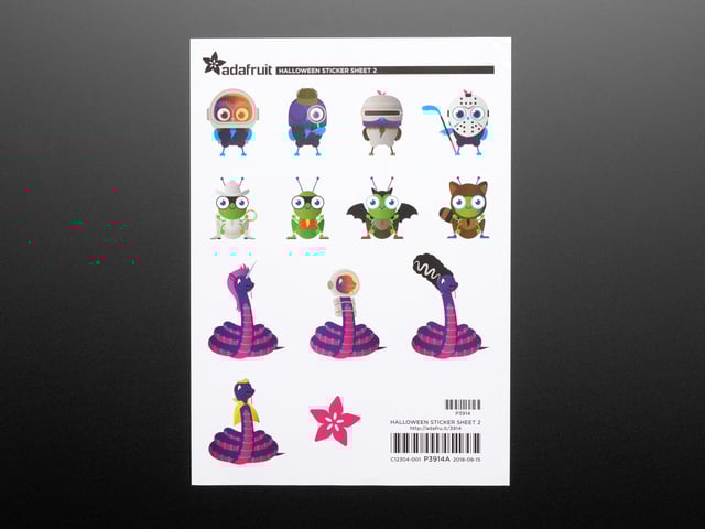 Adafruit #ElectronicHalloween Halloween Sticker Sheet Set 2