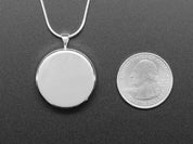 Blue Circuit Board Pendant Necklace with Silver Chain