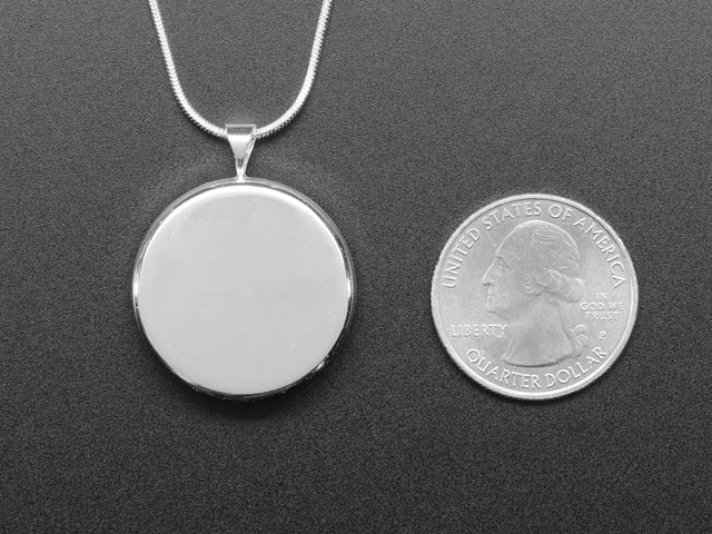 Blue Circuit Board Pendant Necklace with Silver Chain