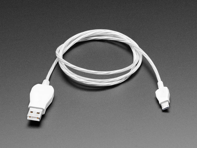 USB micro B Cable with LEDs - Blue and Red