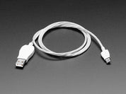 USB micro B Cable with LEDs - Blue and Green