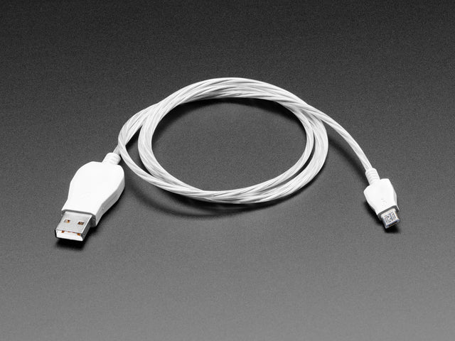 USB micro B Cable with LEDs - Blue and Green