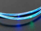USB micro B Cable with LEDs - Blue and Green