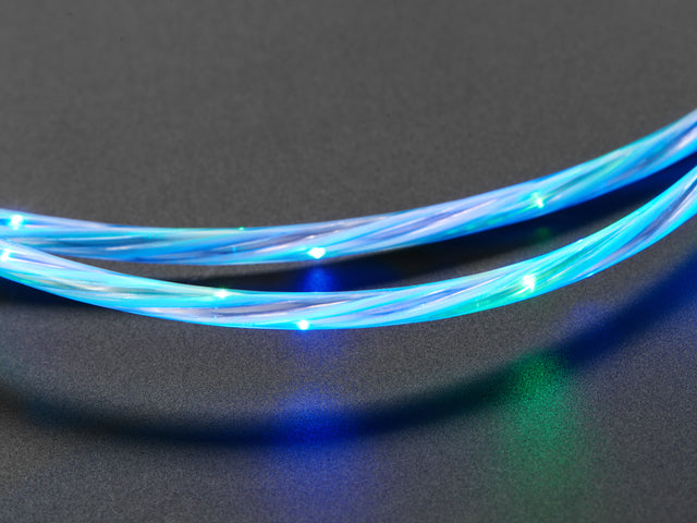 USB micro B Cable with LEDs - Blue and Green