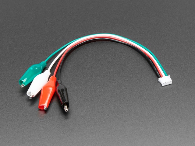 JST PH 2mm 4-pin Plug to Color Coded Alligator Clips Cable
