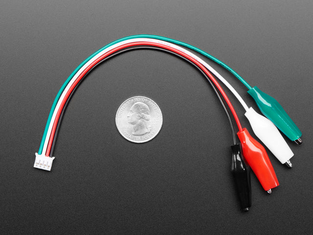 JST PH 2mm 4-pin Plug to Color Coded Alligator Clips Cable