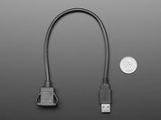 Snap-In Panel Mount Cable - USB A Extension Cable