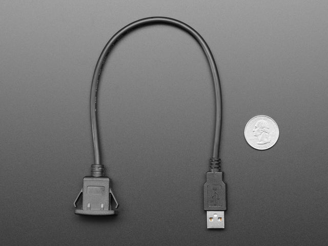 Snap-In Panel Mount Cable - USB A Extension Cable