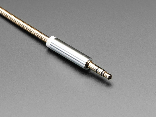 3.5mm Stereo Male/Male Cable - Gold Metal - 1 meter long