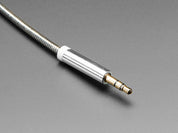 3.5mm Stereo Male/Male Audio Cable - Silver Metal - 1 meter long