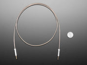 3.5mm Stereo Male/Male Audio Cable - Silver Metal - 1 meter long