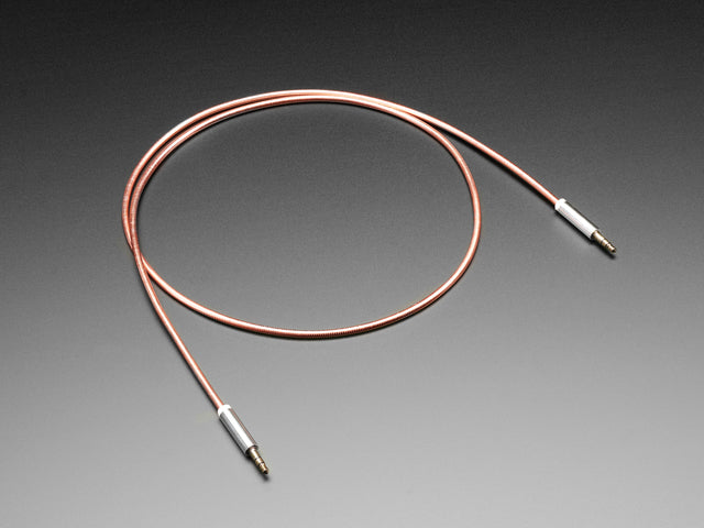3.5mm Stereo Male/Male Cable - Copper Metal - 1 meter long