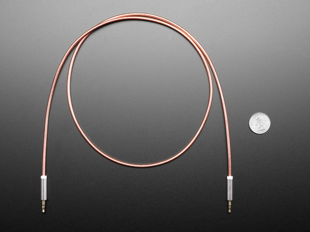 3.5mm Stereo Male/Male Cable - Copper Metal - 1 meter long