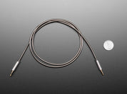 3.5mm Stereo Male/Male Cables - Black Metal - 1 meter long