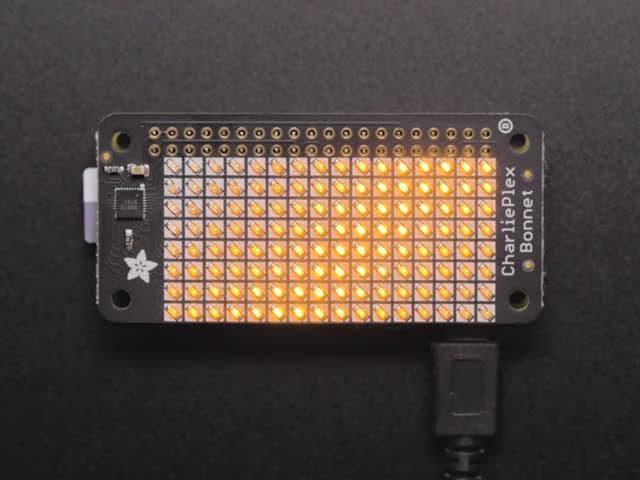Adafruit CharliePlex LED Matrix Bonnet - 8x16 Yellow LEDs