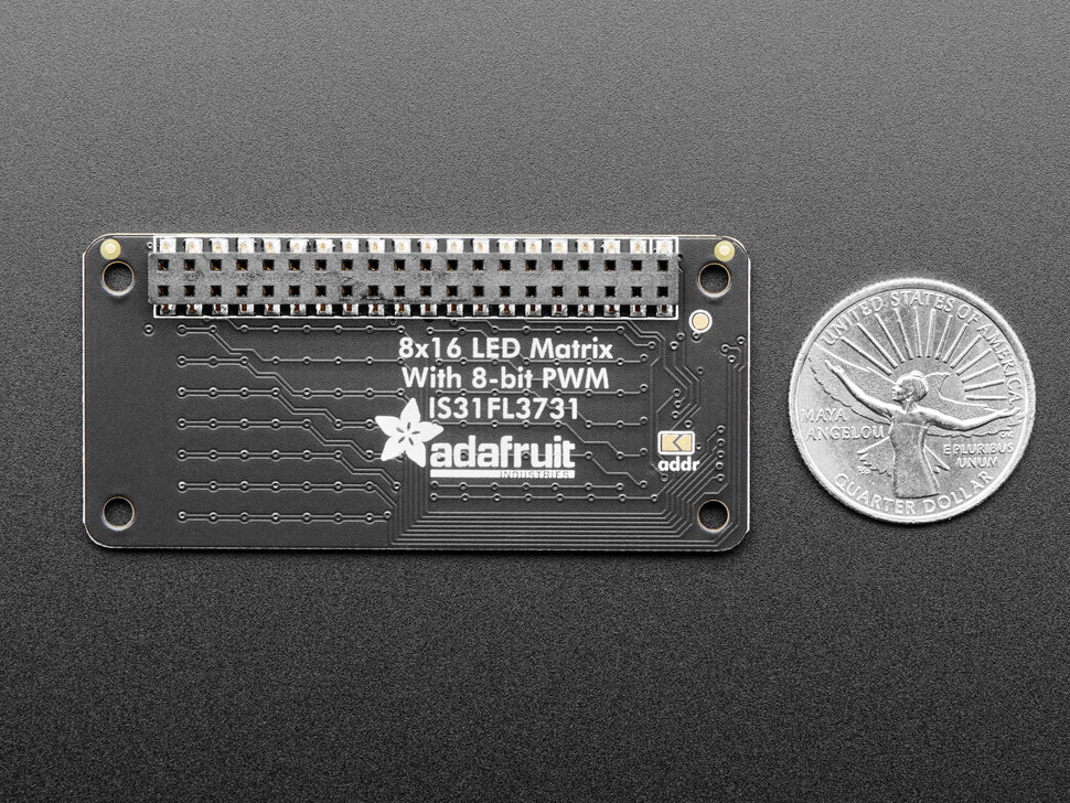 Adafruit CharliePlex LED Matrix Bonnet - 8x16 Yellow LEDs