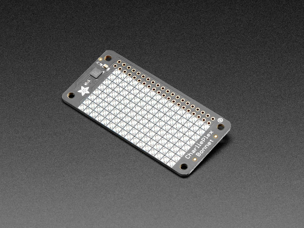 Adafruit CharliePlex LED Matrix Bonnet - 8x16 Green LEDs