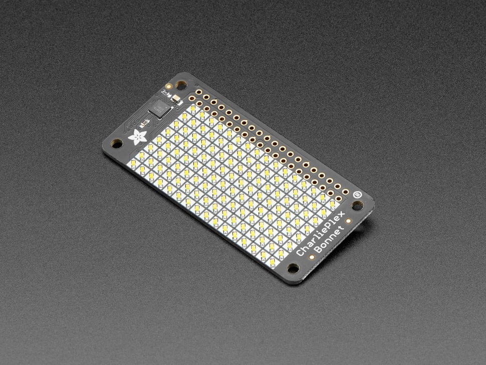 Adafruit CharliePlex LED Matrix Bonnet - 8x16 Cool White LEDs
