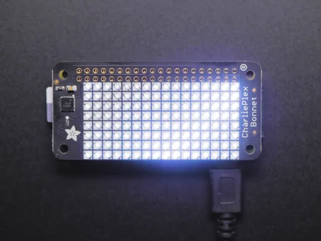 Adafruit CharliePlex LED Matrix Bonnet - 8x16 Cool White LEDs