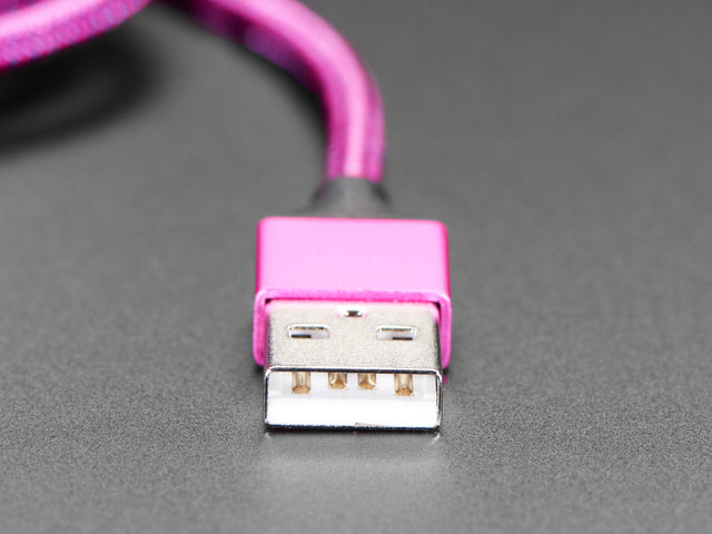 Pink and Purple Braided USB A to Micro B Cable - 2 meter long