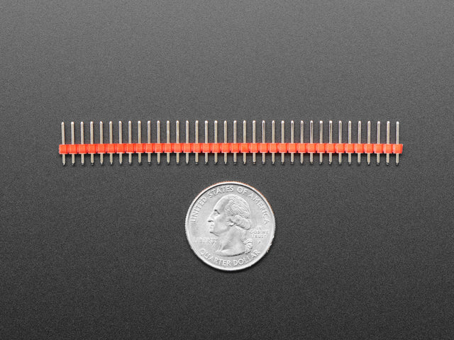 Break-away 0.1" 36-pin strip male header - Red - 10 pack
