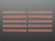 Break-away 0.1" 36-pin strip male header - Red - 10 pack