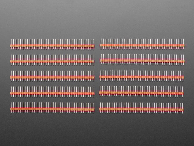 Break-away 0.1" 36-pin strip male header - Red - 10 pack