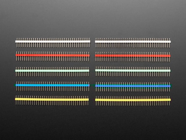 Break-away 0.1" 36-pin strip male header - Rainbow Combo 10 Pack