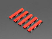 20-pin 0.1" Female Header - Red - 5 pack