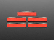 20-pin 0.1" Female Header - Red - 5 pack