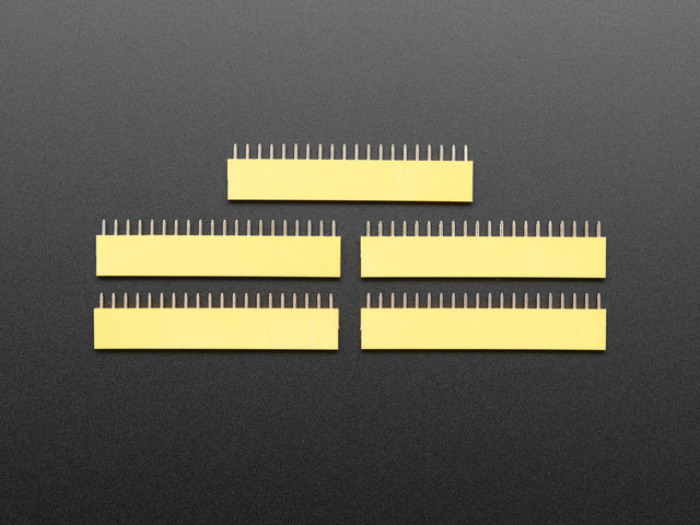20-pin 0.1" Female Header - Yellow - 5 pack