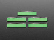 20-pin 0.1" Female Header - Green - 5 pack