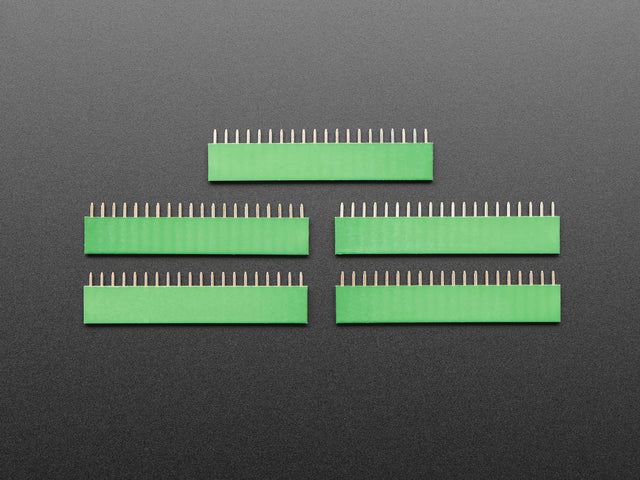 20-pin 0.1" Female Header - Green - 5 pack