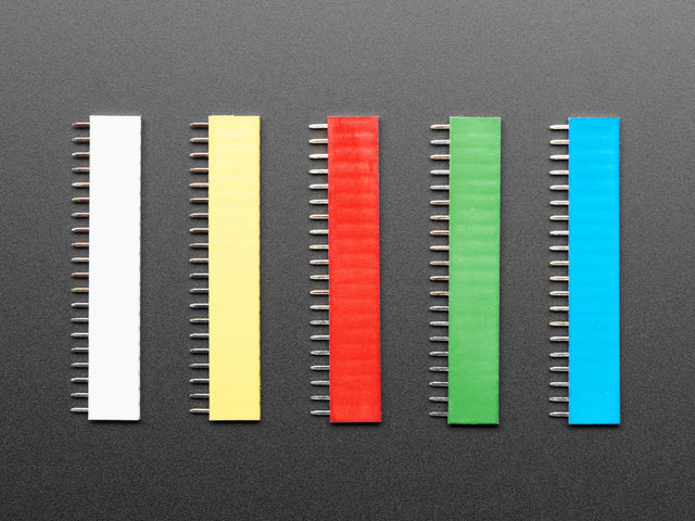 20-pin 0.1" Female Headers - Rainbow Color Mix - 5 pack