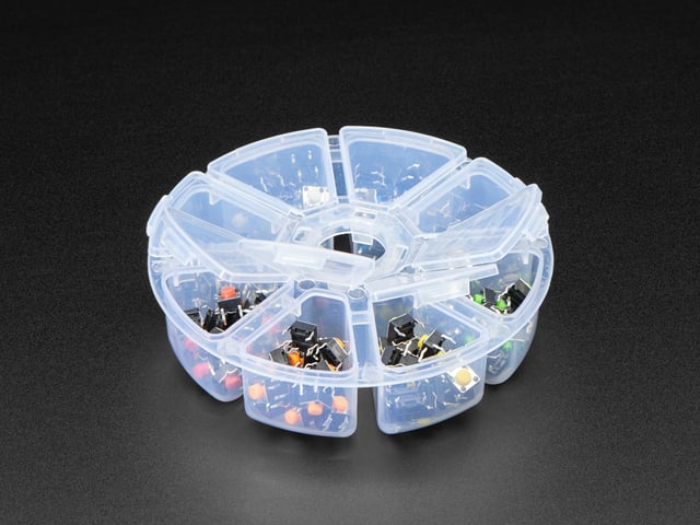6mm Rainbow Tactile Button Deluxe Party Tray - 160 Pieces