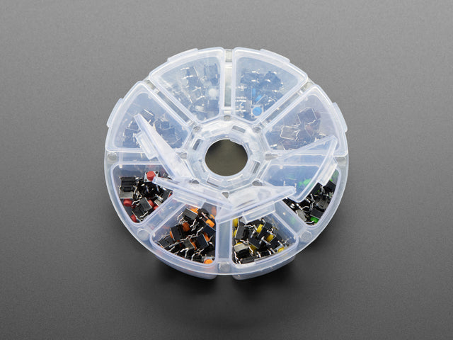 6mm Rainbow Tactile Button Deluxe Party Tray - 160 Pieces