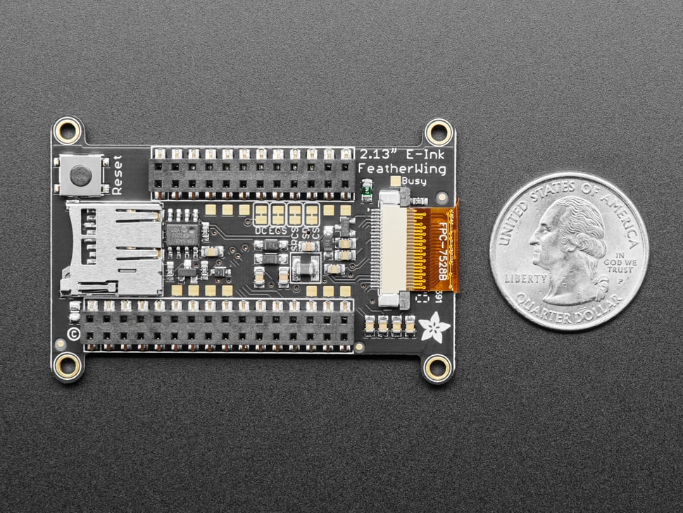 Adafruit 2.13" Monochrome eInk / ePaper Display FeatherWing