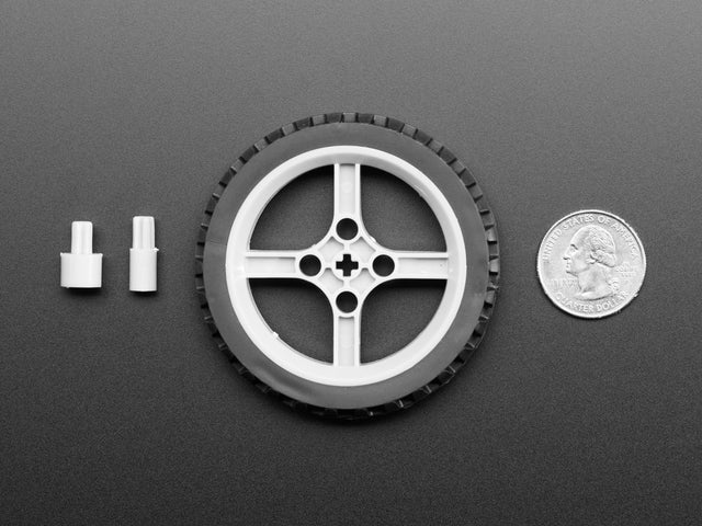 Black Multi-Hub Wheel for TT / Lego or N20 Motor - 65mm Diameter
