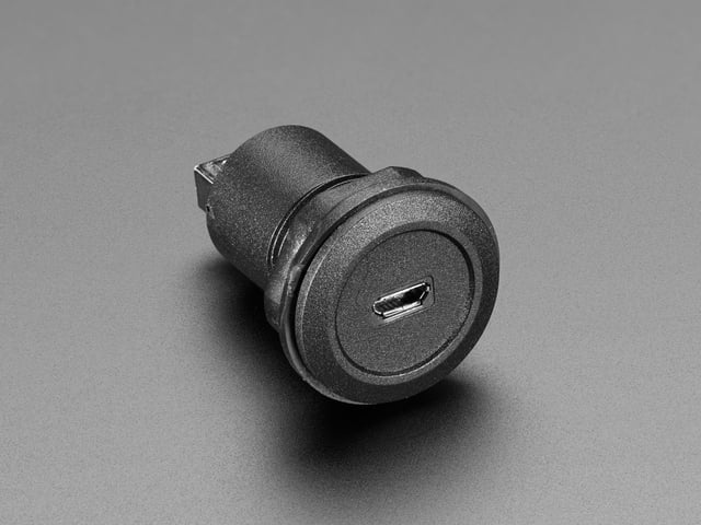 Micro USB B Jack to USB A Plug Round Panel Mount Adapter