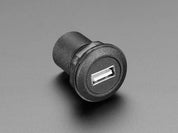 USB A Jack to Micro USB B Jack Round Panel Mount Adapter