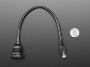 RJ-45 Ethernet Round Panel Mount Extension Cable - 30cm