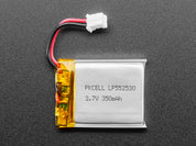Lithium Ion Polymer Battery with Short Cable - 3.7V 350mAh