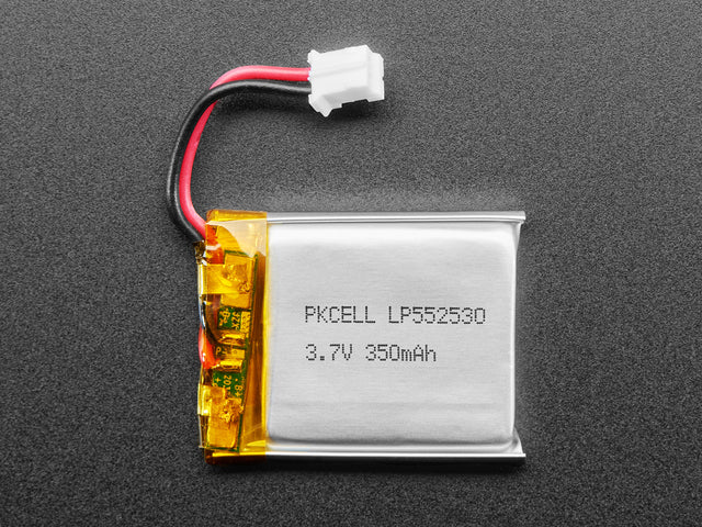 Lithium Ion Polymer Battery with Short Cable - 3.7V 350mAh