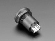USB C Jack to USB A Jack Round Panel Mount Adapter