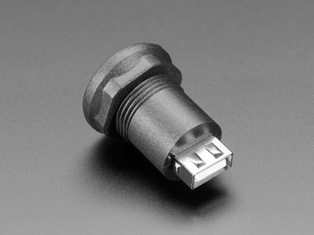 USB C Jack to USB A Jack Round Panel Mount Adapter