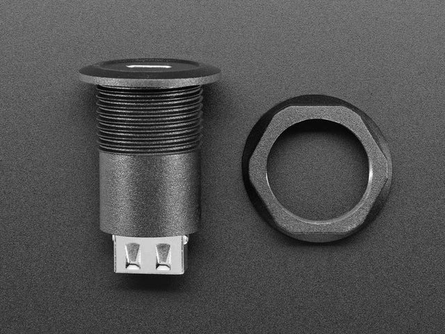 USB C Jack to USB A Jack Round Panel Mount Adapter